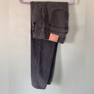 Vintage 90’s NUEVO Black High Waisted Denim 5 Pocket Straight Leg Rigid Jeans 28